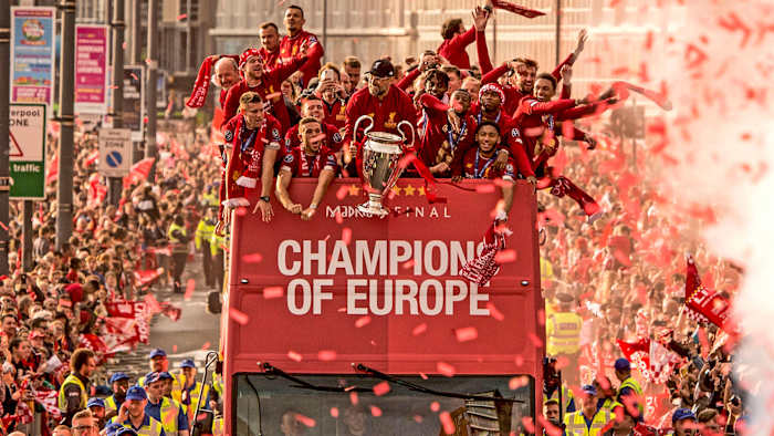 Liverpool celebrates its Champions League title